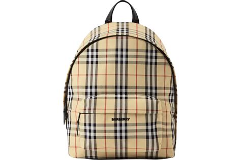 burberry logo print london check backpack|Check Backpack in Archive beige .